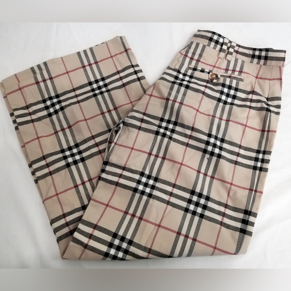Women’s Burberry London Classic Plaid Print Pants - Size 30W X 25L